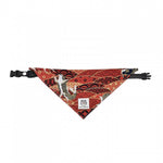 Load image into Gallery viewer, Japanese Tang Grass and Cherry Blossom patterned triangular pet bandana with adjustable strap for dogs and cats