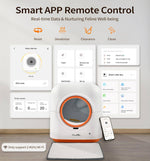 Load image into Gallery viewer, 60L smart automatic cat litter box with app control, multi-cat tracking, deodorizing, and UV sterilization features