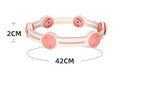 Load image into Gallery viewer, Adjustable 42cm Pet Anti-Flea & Tick Collar in pink and white with 2cm width, designed for dogs and cats. Natural waterproof pest control accessory.