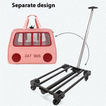 Load image into Gallery viewer, Foldable portable pet trolley luggage with separate carrier and wheeled base for two cats or small dogs travel convenience