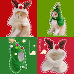 Load image into Gallery viewer, Cat dressed in cozy antler and Christmas tree pet costume vests for holiday or New Year’s celebration
