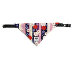 Load image into Gallery viewer, Triangular pet bandana with Japanese tang grass and cherry blossom pattern for dogs and cats with adjustable strap