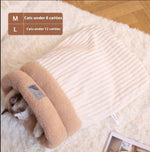 Load image into Gallery viewer, Cozy winter pet sleeping bag with plush velvet, lambswool, and PP cotton for cats under 12 catties