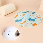 Load image into Gallery viewer, Interactive electric cat teaser toy with rotating feather necklace and colorful cat print turntable for pet entertainment