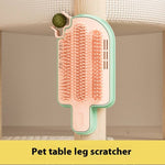 Load image into Gallery viewer, Interactive ice cream-shaped cat scratching toy with catnip ball and teaser stick attached to table leg