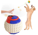Load image into Gallery viewer, Dog training chew ball with attached draw rope, designed for tugging and teeth cleaning during playtime.