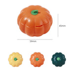 Load image into Gallery viewer, Orange pumpkin-shaped catnip ball toy made of ABS material with green stem, measures 59mm by 45mm for interactive play