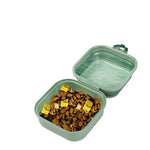 Load image into Gallery viewer, Open Dog Travel Folding Bowl with food and water compartments, perfect for outdoor feeding and hydration on the go.