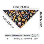 Load image into Gallery viewer, Halloween pet bandana with pumpkin, ghost, candy, and spider web prints, triangle bib for dogs and cats.