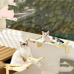 Load image into Gallery viewer, Two cats resting on space-saving hanging beds attached to a window for cozy perch and relaxation