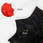 Load image into Gallery viewer, Black and red vampire cloak pet costume showing front and back design for Halloween cosplay