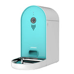 Load image into Gallery viewer, Automatic smart pet feeder with built-in camera, WiFi connectivity, and stainless steel food tray for timed meals.
