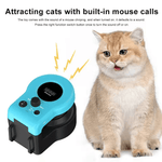 Load image into Gallery viewer, Close-up of Adjustable Cat Treadmill Toy emitting mouse sounds to attract cats, featuring a curious cat and sound wave graphics.