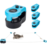 Load image into Gallery viewer, Interactive Cat Treadmill Toy kit with motor, pulleys, and a cat chasing a toy on the string, ideal for indoor pet exercise and stimulation.