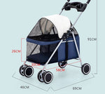 Load image into Gallery viewer, Lightweight folding pet stroller with mesh sides, easy assembly, and compact design for small pets and travel convenience.