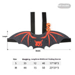 Load image into Gallery viewer, Halloween pet costume black felt bat wings with red design and jingle bells for cats and dogs size small or medium