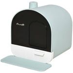 Load image into Gallery viewer, Enclosed cat litter box with lid, front door, removable tray, scoop, and splash-proof design for easy cleaning.