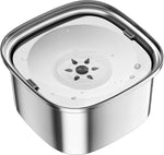 Load image into Gallery viewer, Stainless steel large capacity floating pet water bowl with spill-proof lid and slow water feeder design