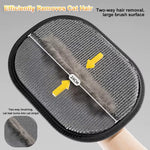 Load image into Gallery viewer, Gray pet hair remover glove by POT N PET with dual brush, illustrated with arrows indicating brushing directions.