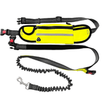 Load image into Gallery viewer, Yellow hands-free running dog leash with reflective waist pack and bungee leash, enhancing visibility and safety during walks or jogs.
