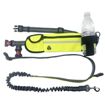 Load image into Gallery viewer, Yellow hands-free dog leash with waist bag and water bottle holder, ideal for hands-free walking or running with dogs.