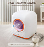Load image into Gallery viewer, 60L smart automatic cat litter box with odor removal, deodorizer, UV purification, app control, and multi-cat tracking system
