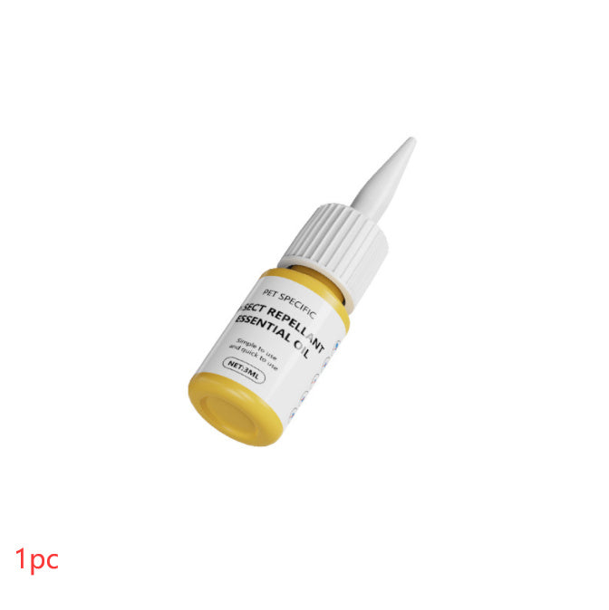 Single bottle of POT N PET™ insect repellent essential oil refill for flea and tick collar, plant-based and pet-safe.