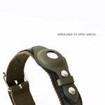 Load image into Gallery viewer, Leather pet collar with protective Apple Airtag cover, adjustable and durable for cats and dogs tracking safety.
