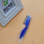 Load image into Gallery viewer, Blue anti-flea pet grooming comb in sealed plastic wrap, stainless steel fine teeth for effective flea removal in pets.