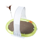 Load image into Gallery viewer, 4-in-1 multifunctional pet toy with scratcher, teaser feather, feeder ball track, and elevated play center for cats
