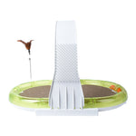 Load image into Gallery viewer, 4-in-1 pet toy with scratcher, teaser feather, feeder ball track, and play center for cats and small pets

