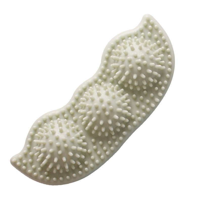 White textured chew stick ball dog toy with raised nubs for teeth cleaning and bite resistance for puppies and small dogs