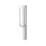 Load image into Gallery viewer, White 2-in-1 Pet Hair Remover Brush with self-cleaning feature. Compact and reusable lint roller for removing pet hair from clothes and furniture.
