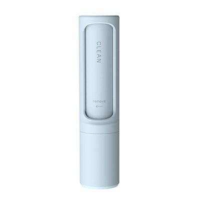 Blue 2-in-1 Pet Hair Remover Brush with sleek design. Reusable and self-cleaning lint roller for efficient cat and dog fur removal.