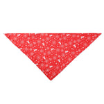 Load image into Gallery viewer, Red Christmas dog bandana with white snowflakes and festive holiday patterns, triangle pet scarf bib saliva towel.
