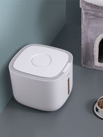 Load image into Gallery viewer, White sealed pet grain storage box for moistureproof dog and cat food with clear food level window
