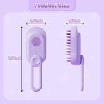 Load image into Gallery viewer, Purple cat steam brush with measurements showing 7.87 by 2.56 by 1.57 inches on a light purple background
