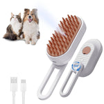 Load image into Gallery viewer, Cat Steam Brush with 3-in-1 grooming functions for shedding and shine, including USB rechargeable and 360-degree rotation.
