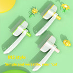 Load image into Gallery viewer, Three self-cleaning pet grooming combs for cats and dogs with fine metal teeth on a green background
