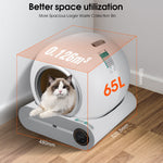 Load image into Gallery viewer, Smart self-cleaning cat litter box with app control and large 65L waste bin for better space utilization
