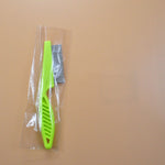 Load image into Gallery viewer, Green pet grooming flea comb in clear plastic wrap, fine tooth stainless steel comb for flea and tangle control.