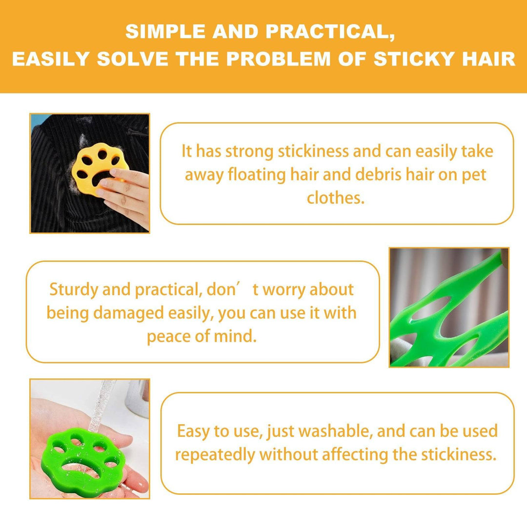 Reusable green pet hair remover for laundry with strong stickiness to remove hair and debris from clothes easily.