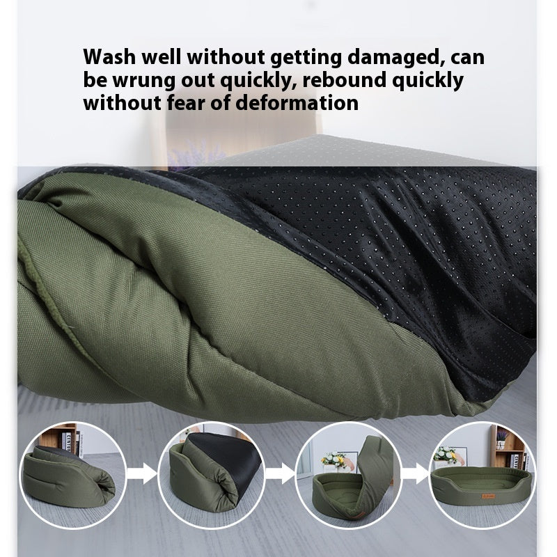 Close-up of a durable, easy-to-clean Four Seasons Pet Bed mattress with anti-deformation and quick rebound features.