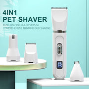 4-in-1 multifunctional electric hair clipper with LCD display and USB rechargeable grooming kit for men and pets