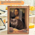 Load image into Gallery viewer, Decorative Mona Lisa cat nest photo frame combining a cat bed and scratch board for pets.
