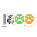 Load image into Gallery viewer, 2-pack reusable pet hair removers for laundry shaped like paw prints, designed to catch lint and fur in washing machines.
