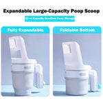 Load image into Gallery viewer, Expandable wide cat litter scoop with foldable bottom and 25 oz large-capacity self-cleaning bin for easy waste disposal
