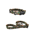 Load image into Gallery viewer, Christmas dog collar and leash set with festive holiday design, adjustable polyester for small to large dogs
