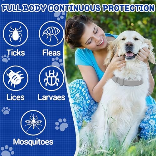 2 Pack Flea & Tick Treatment & Prevention Collar for Dogs & Cats | 8 Months Protection | Vet-Recommended | Adjustable One Size, Kills Fleas, Ticks & Repels Mosquitoes