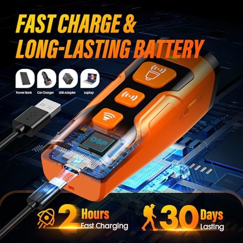 Fast-charging ultrasonic dog bark control device with 30-day battery life, USB compatible and ideal for long-lasting pet training.